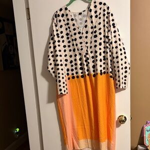 Polka Dot and Color Block cover up xl